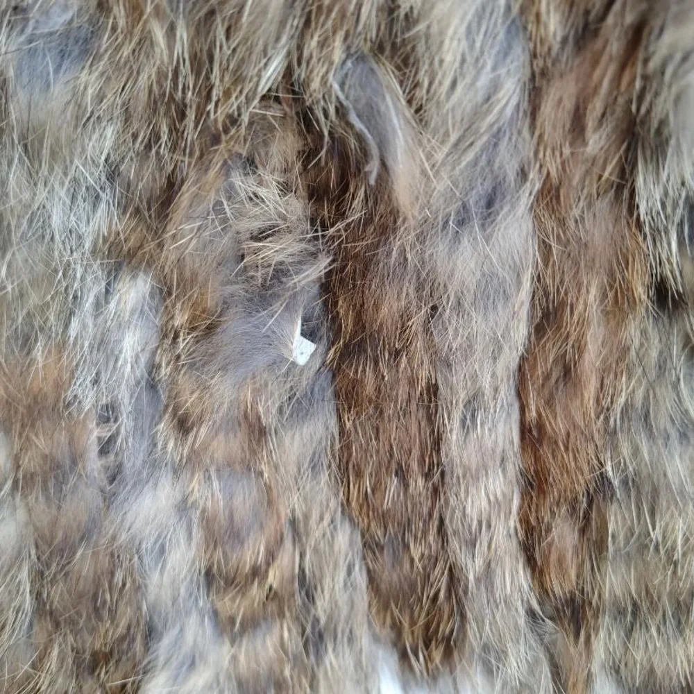 Meefur Rabbit Raccoon Hair Fur Vest Womens L Brown Long Fringe Twilight Victoria - Picture 12 of 15